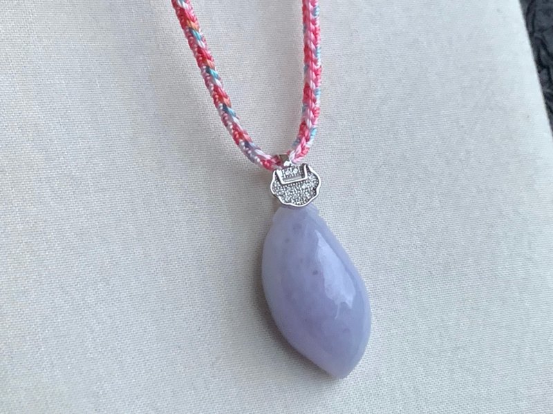 快速出貨 天然緬甸玉翡翠玉墜 紫羅蘭福瓜項鍊  小 送禮 開運 - 項鍊 - 玉石 紫色