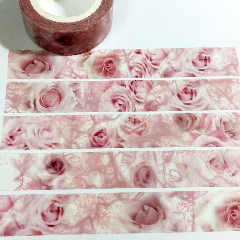 Masking Tape Pink Roses - มาสกิ้งเทป - กระดาษ 