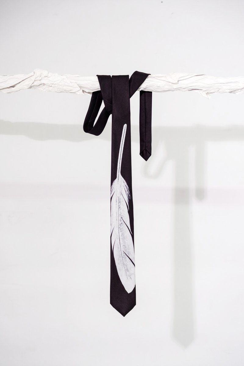 領帶/羽毛領帶/髮帶/腰帶/現貨/24小時出貨/INF/AW25 - 領帶/領帶夾 - 其他人造纖維 黑色