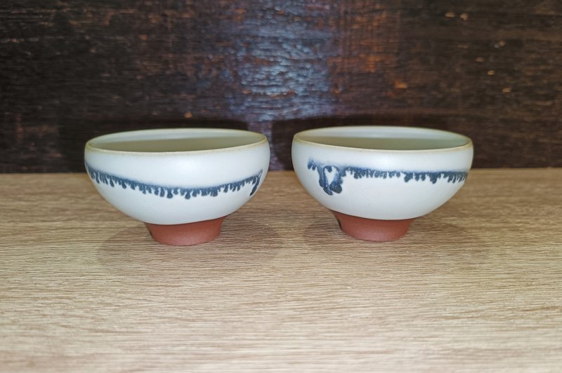 Ru kiln double cup teacup set-Yingge ceramic artist Li Minrui - Teapots & Teacups - Pottery 