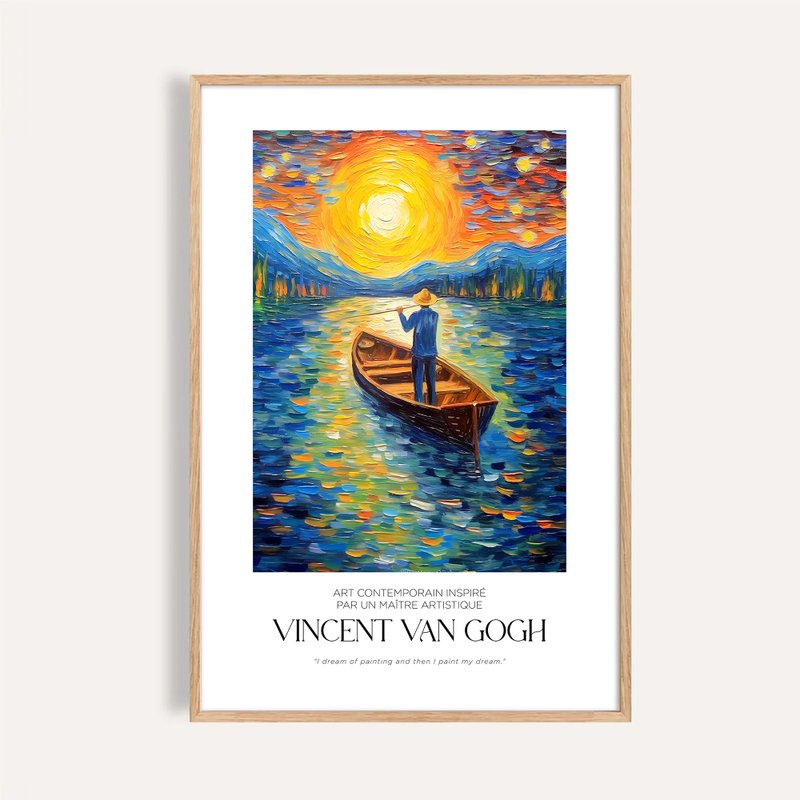 逐日之舟 Boat under the Sun / 梵谷風格藝術掛畫 畫芯 海報 - 海報/掛畫/掛布 - 紙 