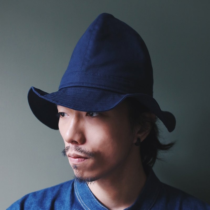 OMAKE Omabow Bio Hat / Zhang Qing - หมวก - ผ้าฝ้าย/ผ้าลินิน สีน้ำเงิน