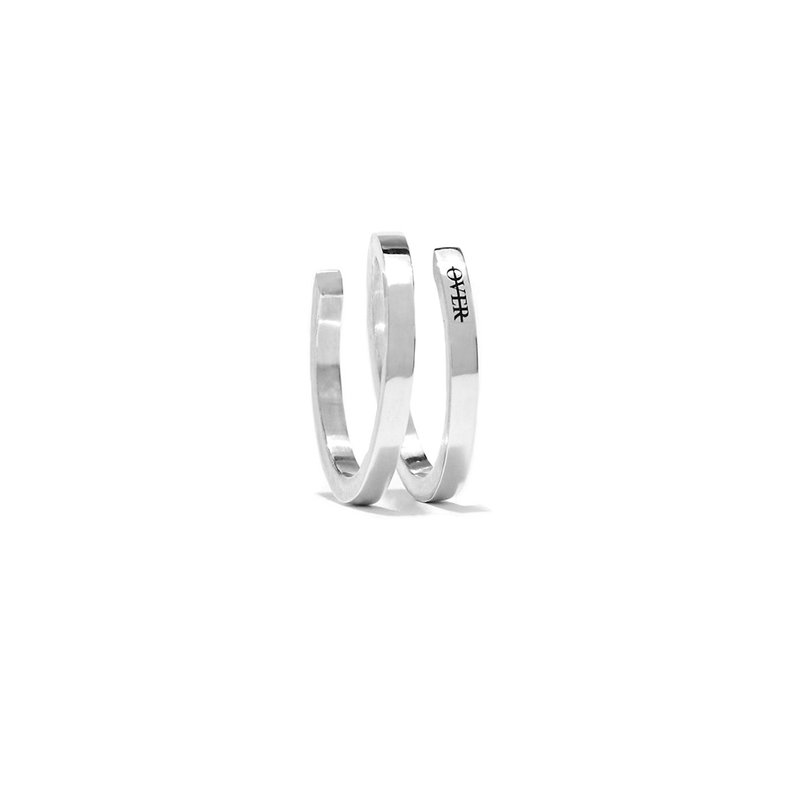 Bold line roll ring - 戒指 - 純銀 銀色