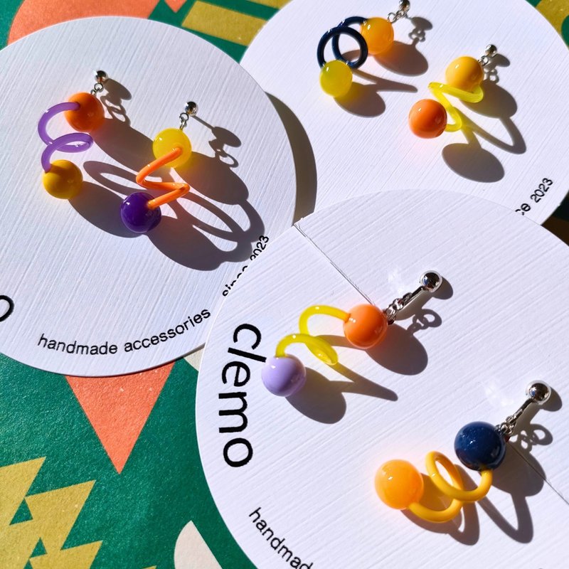 Tamakuru TAMA Marmalade【耳環/耳夾】 - 耳環/耳夾 - 其他材質 多色