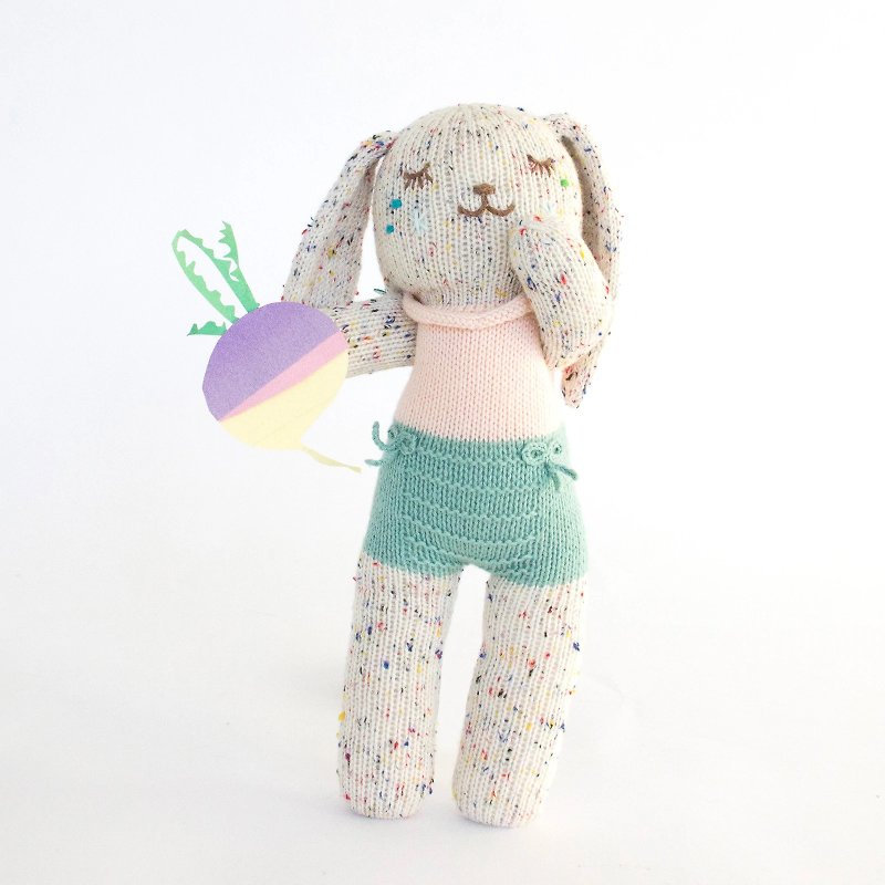 American Blabla Kids | Cotton Knit Doll (Small) - Radish Rabbit 1-04-127 - ของเล่นเด็ก - ผ้าฝ้าย/ผ้าลินิน หลากหลายสี