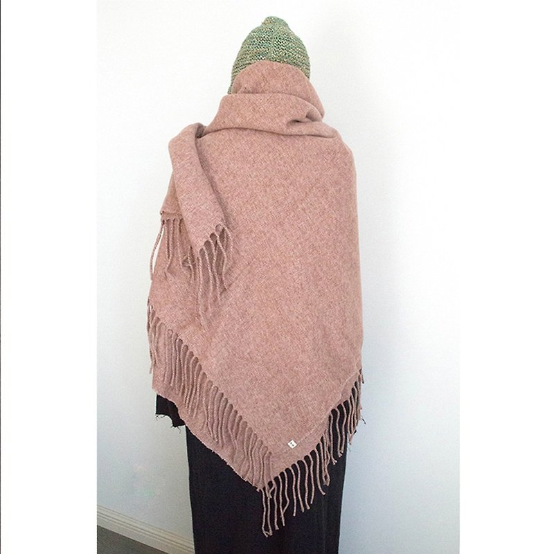 Grey Pink Cashmere Handmade Tassel Thick Warm Scarf Shawl - Other - Other Materials 