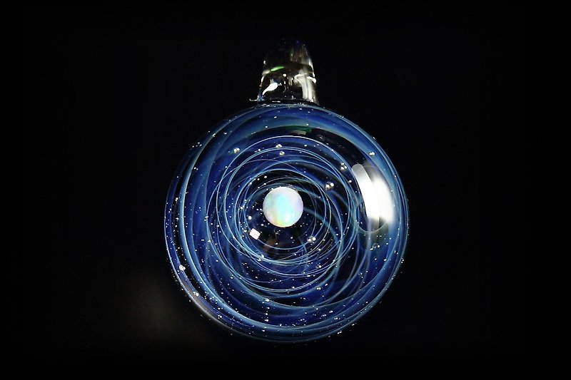 (Spiral Universe) Universe Glass Ball no.56 - สร้อยติดคอ - แก้ว สีน้ำเงิน