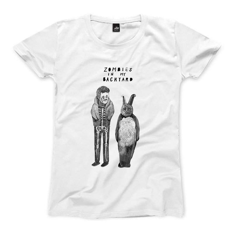 Donnie & Frank - White - Women's T-shirt - เสื้อยืดผู้หญิง - ผ้าฝ้าย/ผ้าลินิน ขาว