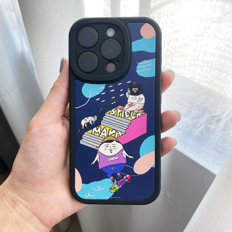 Let's go skate! - iPhone 13-15 mobile phone case (full soft case) - เคส/ซองมือถือ - พลาสติก สีดำ