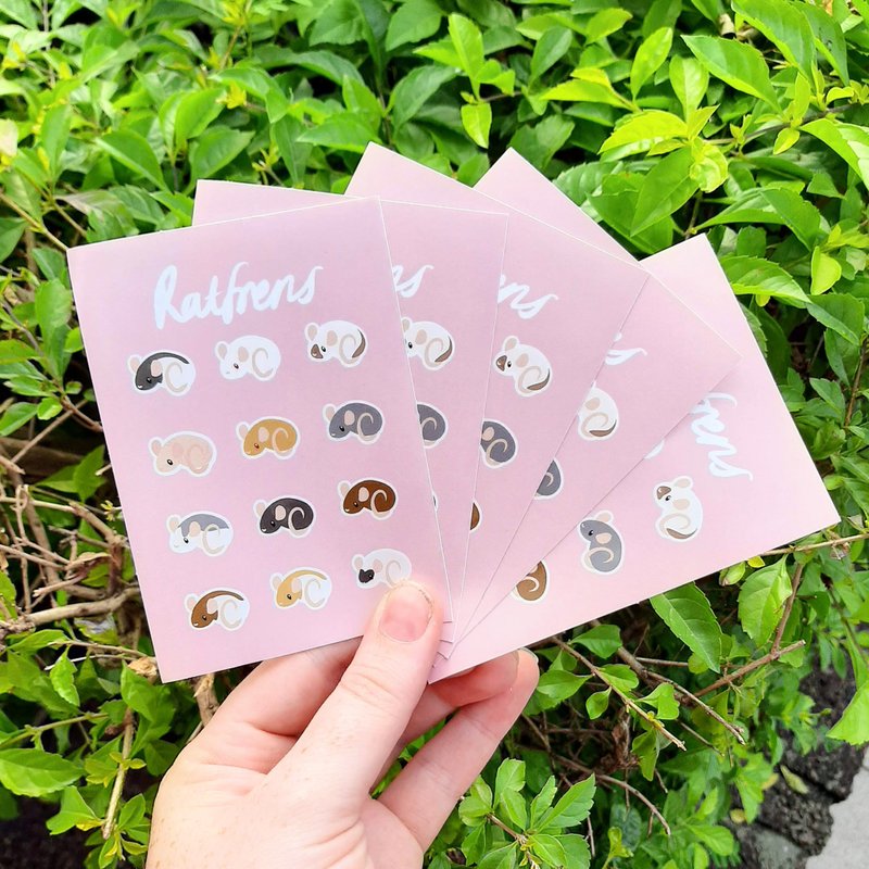 12 Small Rat Mouse Stickers - Stickers - Paper Pink