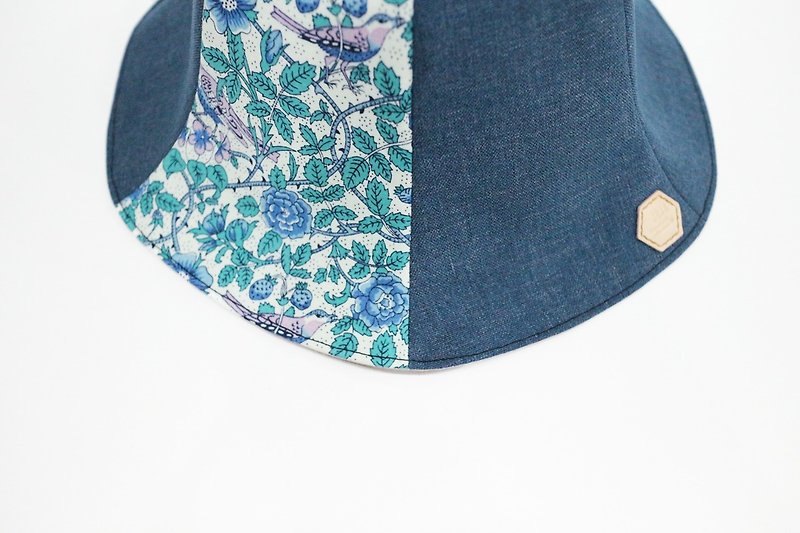 JOJA│ Japanese blue birds x-sided pattern pink polar bear hat custom - Hats & Caps - Cotton & Hemp Multicolor