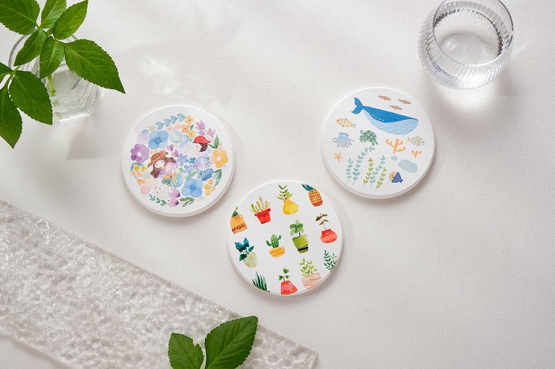 MIT Diatomaceous Earth Absorbent Coaster_A total of 4 options - ที่รองแก้ว - ดินเหนียว 