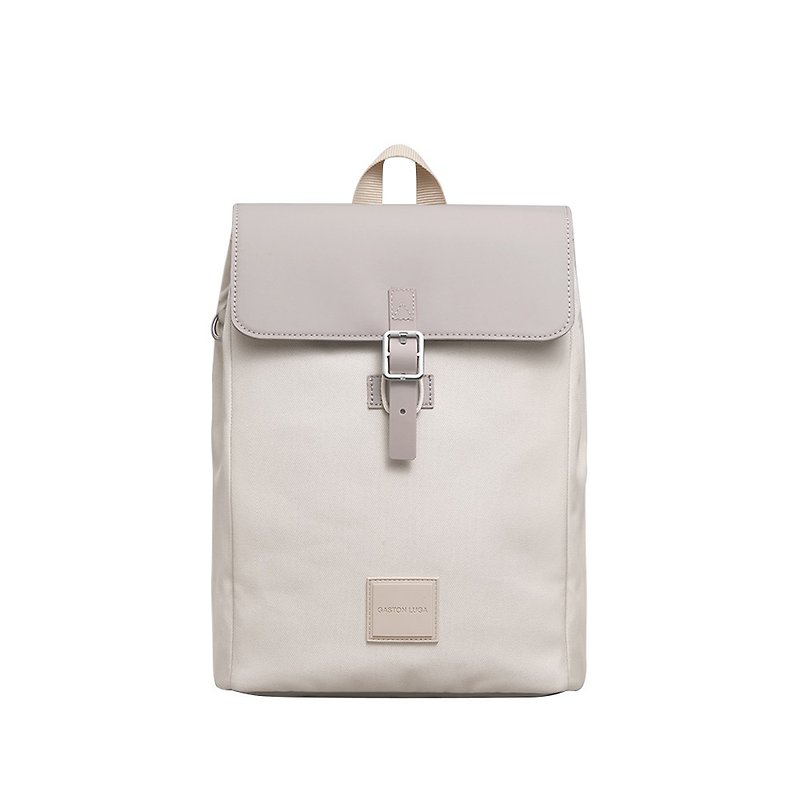 Gaston Luga Heritage 13-inch single-button casual backpack-taupe【In stock】 - กระเป๋าเป้สะพายหลัง - วัสดุอื่นๆ สีเทา