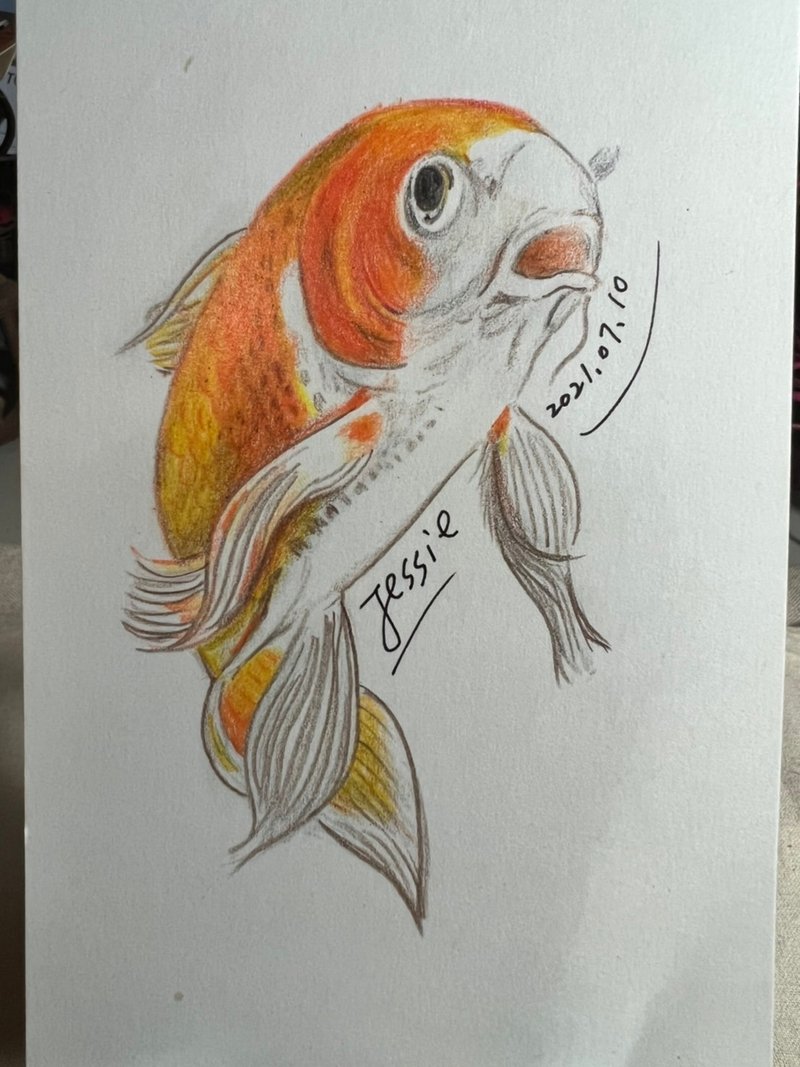 Hand drawn/postcard/fish every year - Cards & Postcards - Paper 