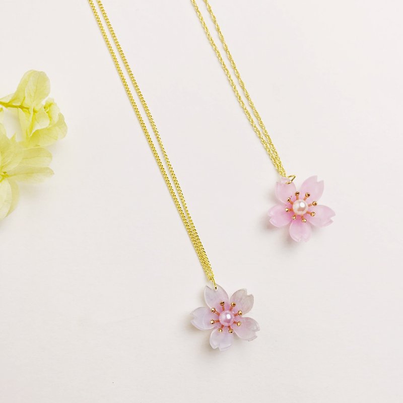 【櫻花系列】春桜の季節 櫻花頸鏈 粉紅 粉紫 - 頸圈項鍊 - 其他材質 