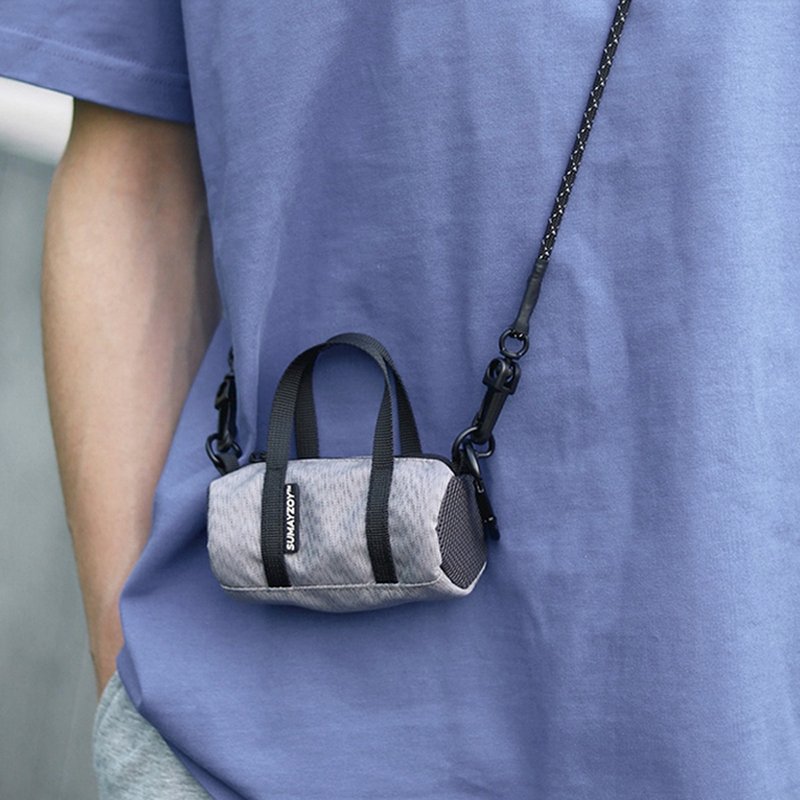 ミニショルダーバッグ 山系感サマーミニバッグ クールな装飾チャーム コールドティーブラウン - コインケース・小銭入れ - ポリエステル グレー