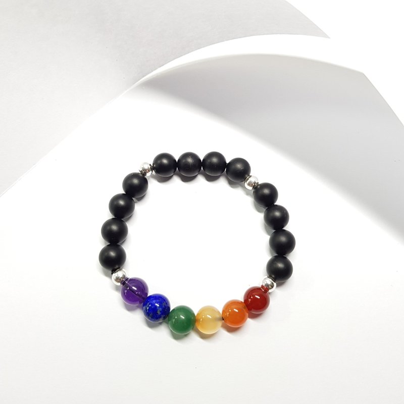 Rainbow Rainbow_Small_Agate_Topaz_Aventurine Stone_Tianhe Stone Stone Free - สร้อยข้อมือ - เครื่องเพชรพลอย หลากหลายสี