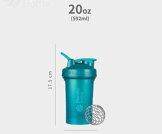 BlenderBottle Classic 20 oz Teal Shaker Cup with Flip-Top and Wide Mouth  Lid 