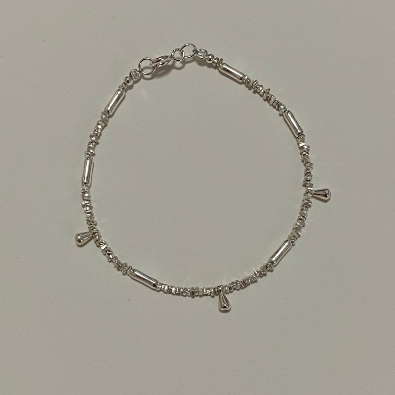 Water Drop Bamboo Broken Silver Bracelet Silver Bracelet - Bracelets - Sterling Silver 