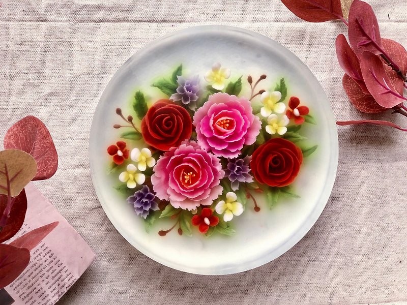 原創款式果凍花蛋糕-皆8寸 - 蛋糕/甜點 - 新鮮食材 粉紅色