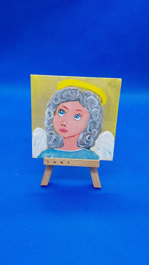 CosinessArt Angels Original Painting Guardian Angel Girl Wall Art Handmade acrylic