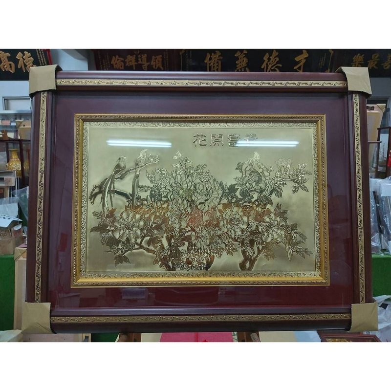 匾額 花開富貴 開幕送禮 升遷送禮 退休送禮 新婚送禮 - 其他 - 其他材質 金色