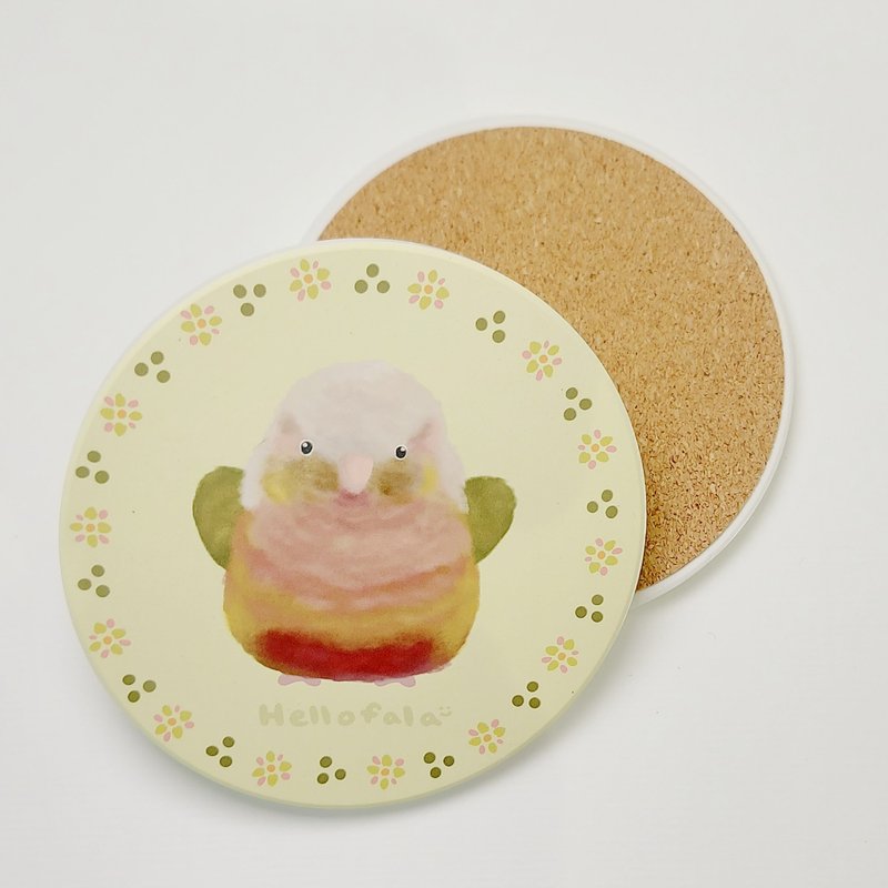 Sun Parrot Diatom Mud Super Absorbent Coaster - ที่รองแก้ว - ดินเผา สีเหลือง