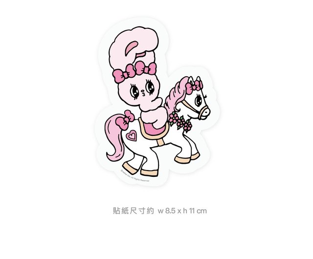 JzFun / Esther Bunny 防水万能ステッカー (カルーセル