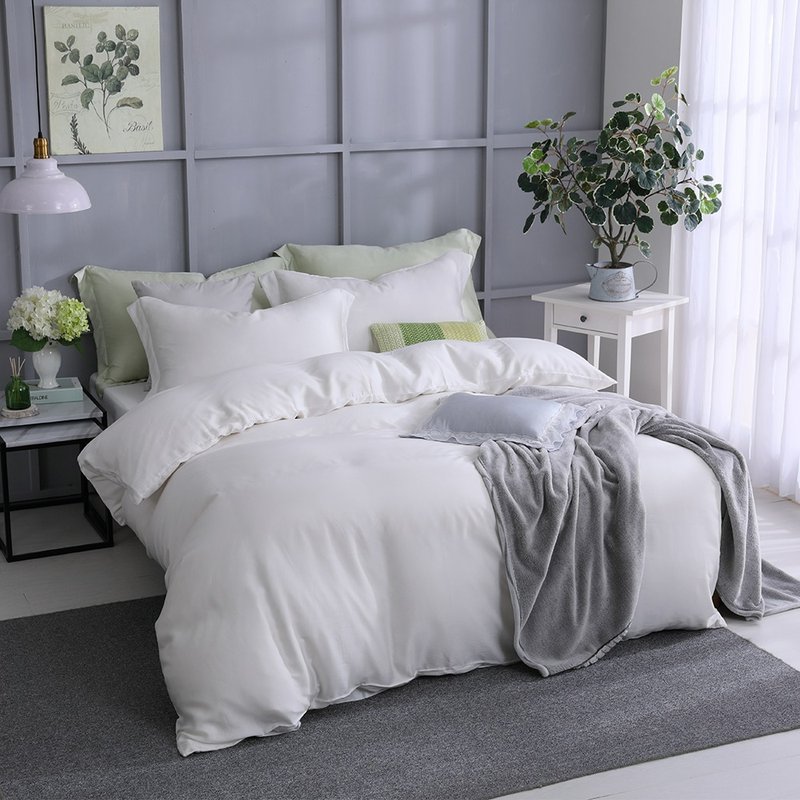 HOYACASA 300 Woven Tencel Bed Bag Set of Four Thin Duvet Covers/Dual-Purpose Duvet Covers- Bisha White - เครื่องนอน - วัสดุอีโค ขาว