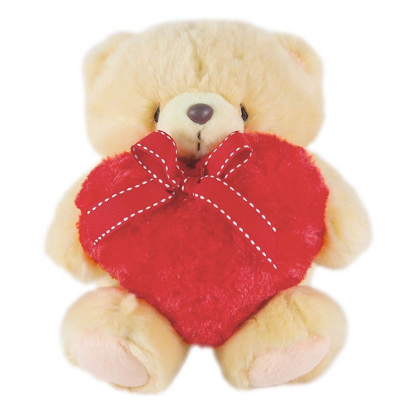 8 inches/rose pattern fluffy bear [Hallmark-ForeverFriends fluff-heart-warming series] - ตุ๊กตา - วัสดุอื่นๆ สีนำ้ตาล