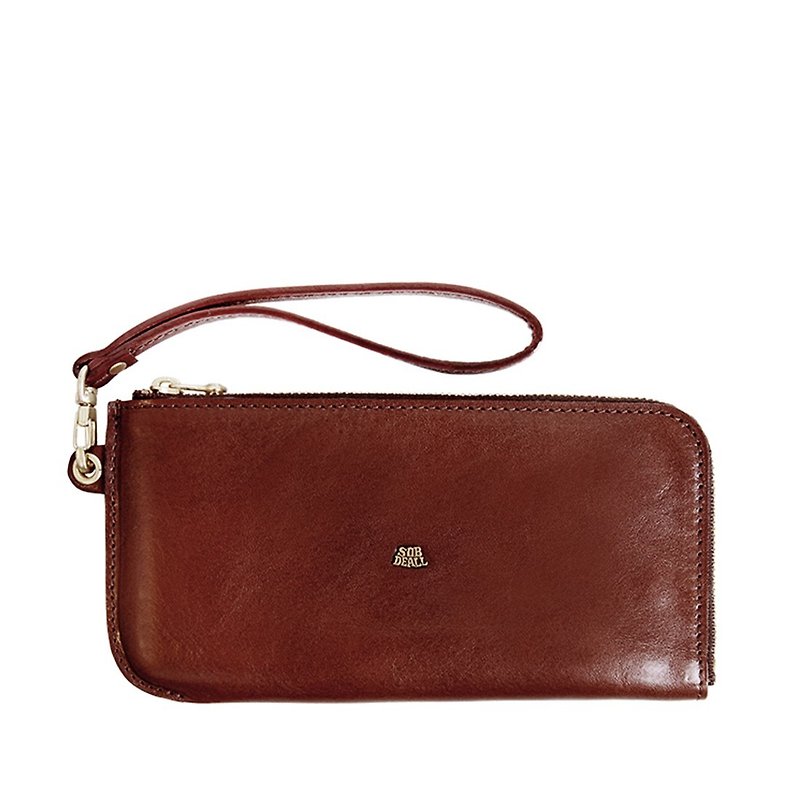 Zipper phone case iPhone5.5吋 - Phone Cases - Genuine Leather Brown