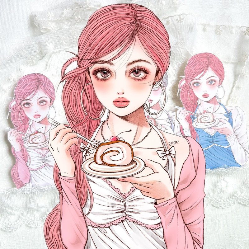 Cherry sticker - 貼紙 - 紙 多色