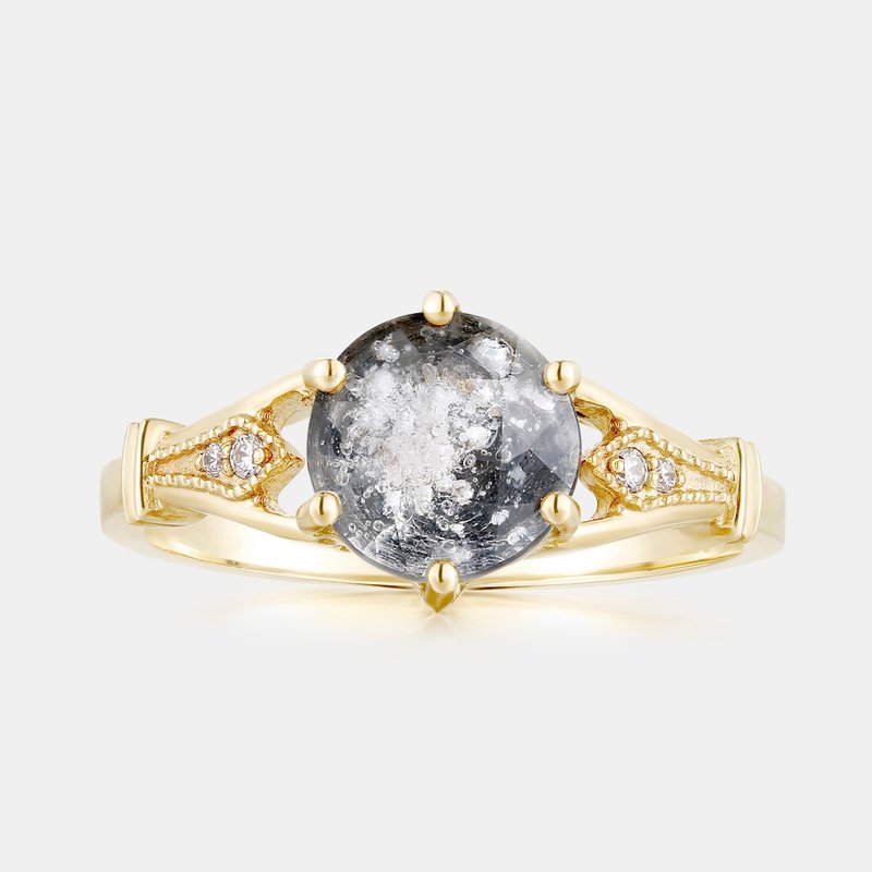 Memorial 18K Gold Ring - Victorian-style diamond ring 2 KRC05 - แหวนทั่วไป - แก้ว ขาว