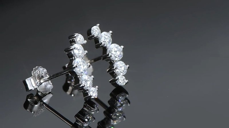 0.7 carat moissanite diamond earrings - ต่างหู - เพชร 