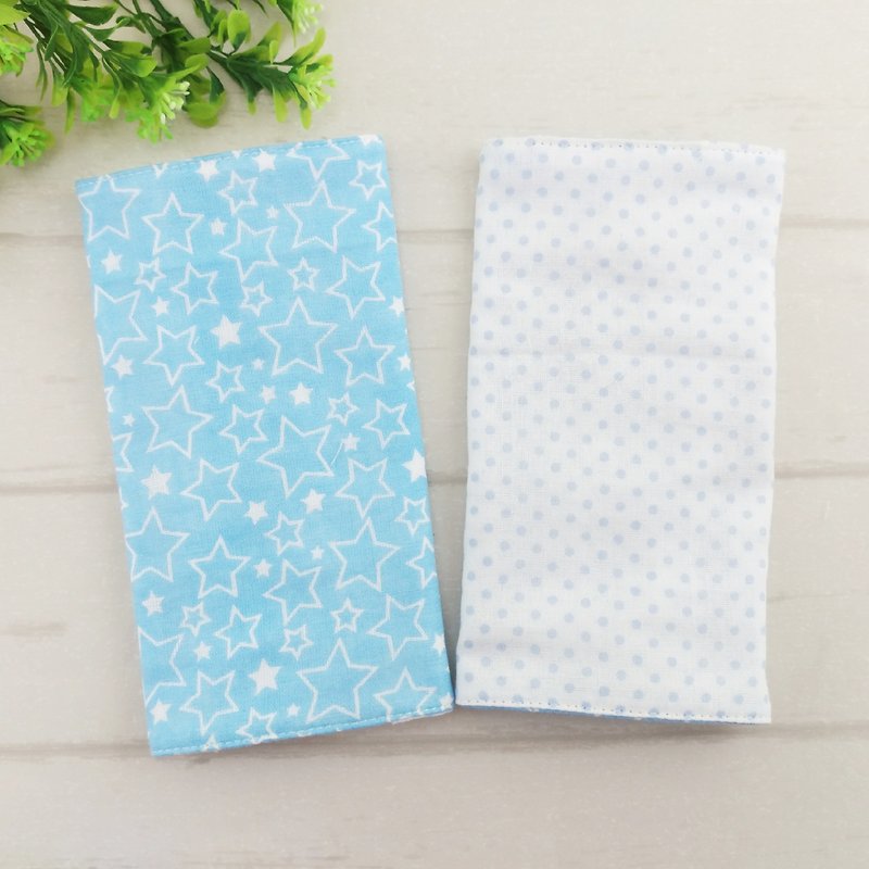 Optional cloth. Blue stars x little bit. Japan six-yarn double-sided strap bibs / scarves saliva towel (2 / group) - Bibs - Cotton & Hemp Blue
