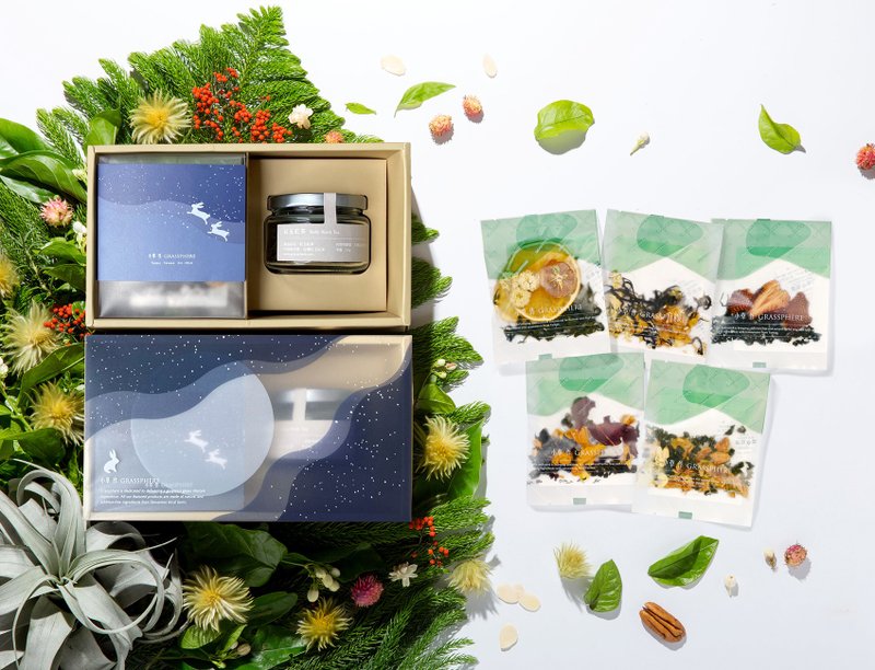 Mid-Autumn Festival gift [2023 limited gift box] Xiaocao Zuo double enjoys exquisite tea ceremony - ชา - อาหารสด หลากหลายสี