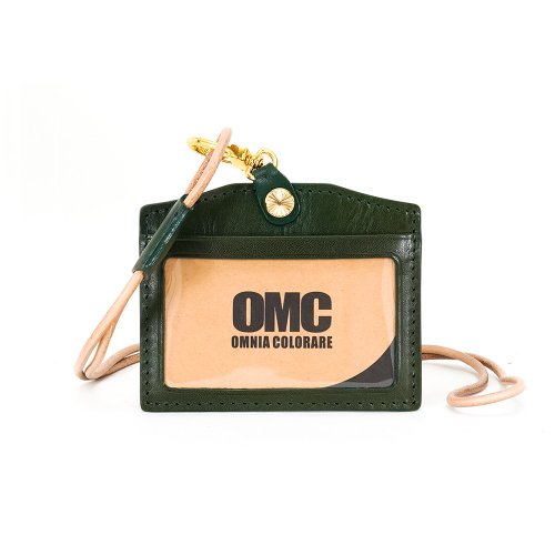 OMC 職人通用義大利植鞣革橫式牛皮證件套悠遊卡套(綠色)