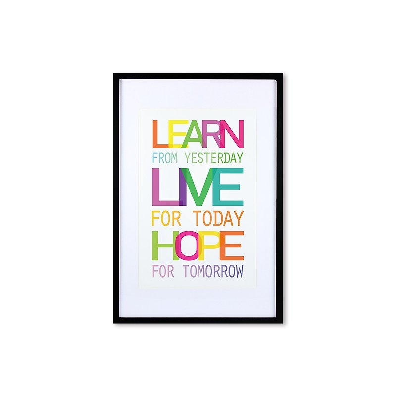 裝飾畫相框 Quote Series Learn Live Hope 黑色框 63x43cm - 畫框/相架  - 木頭 多色