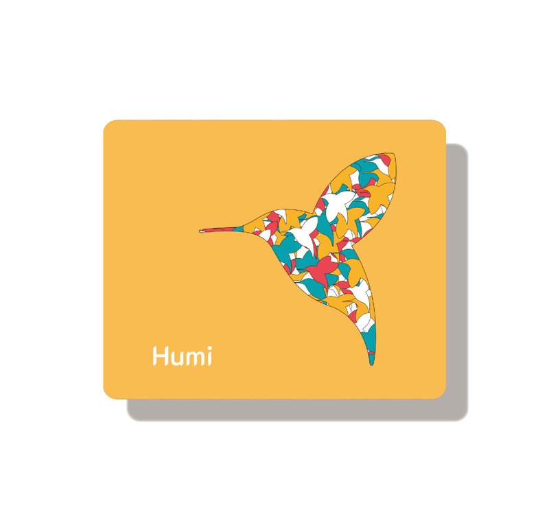 【滑鼠墊-Humi經典-花漾千鳥-黃 】居家辦公/療癒小物/客製化禮物 - 滑鼠墊 - 環保材質 黃色