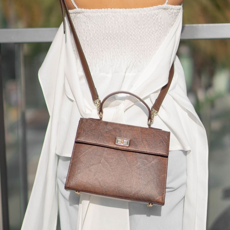 Kylie bag, Spice Brown - 手提包/手提袋 - 植物．花 咖啡色