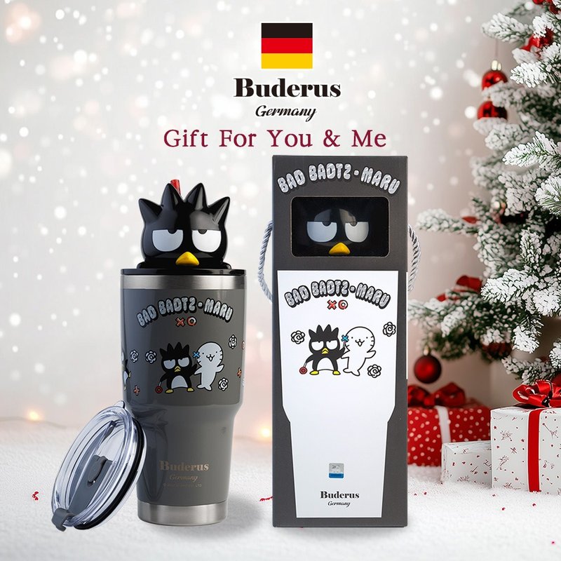 Christmas gift [Buderus] Sanrio co-branded ceramic Ice Cup 900ml Cool Penguin - Vacuum Flasks - Stainless Steel Multicolor