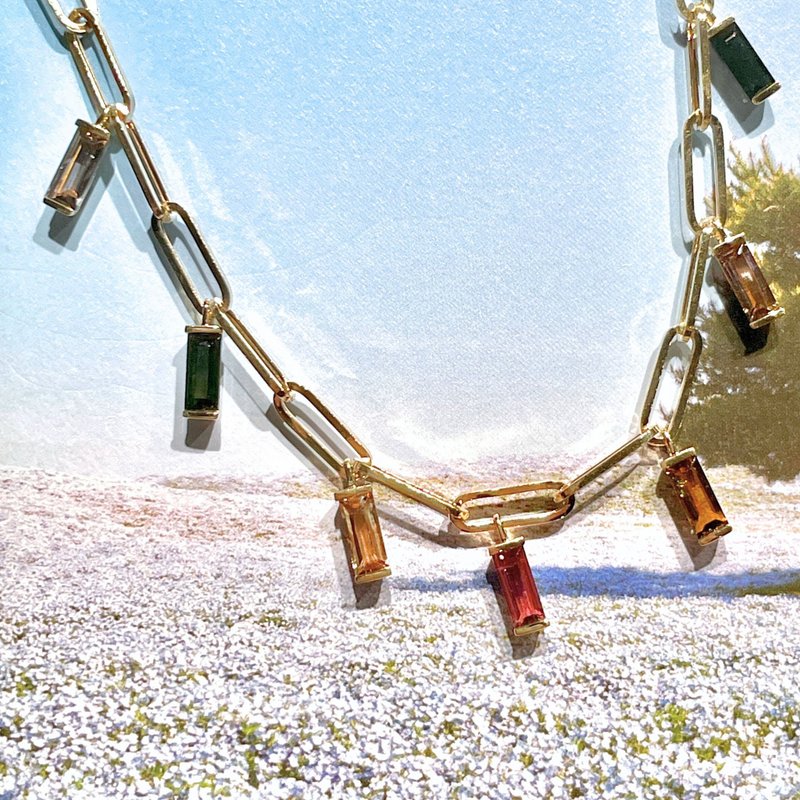 The Rainbow  - 天然彩色碧璽3.05ct 18k黃金手鏈 - 手鍊/手環 - 貴金屬 