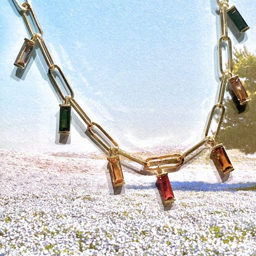 Splitting Colours Jewellery The Rainbow - 天然彩色碧璽3.05ct 18k黃金手鏈