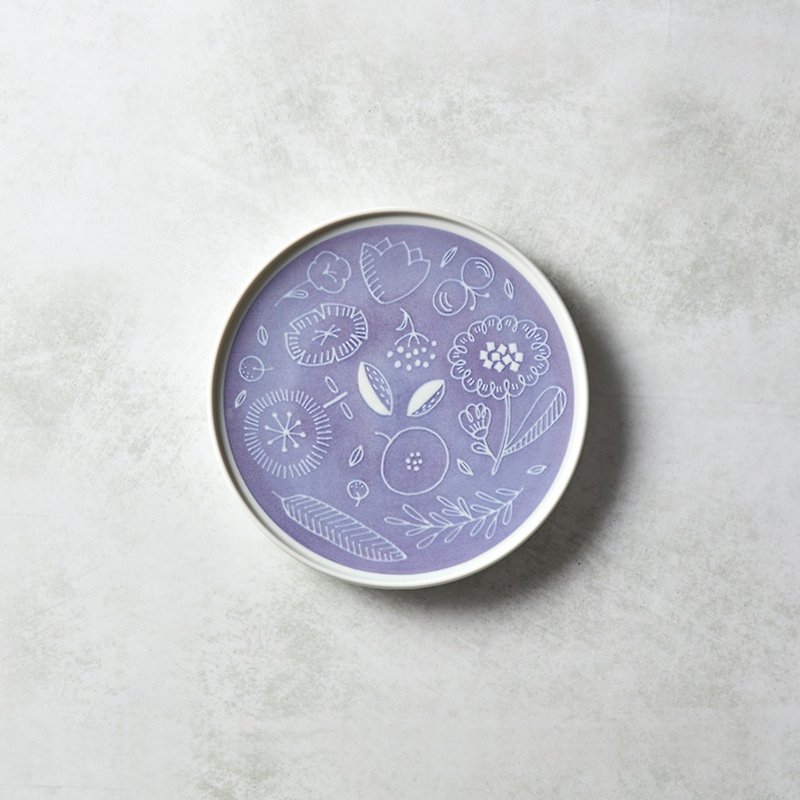 Shimao Bozo Sasaki - Nordic Garden Shallow Dish (Small) - Roland Purple - Plates & Trays - Porcelain Purple