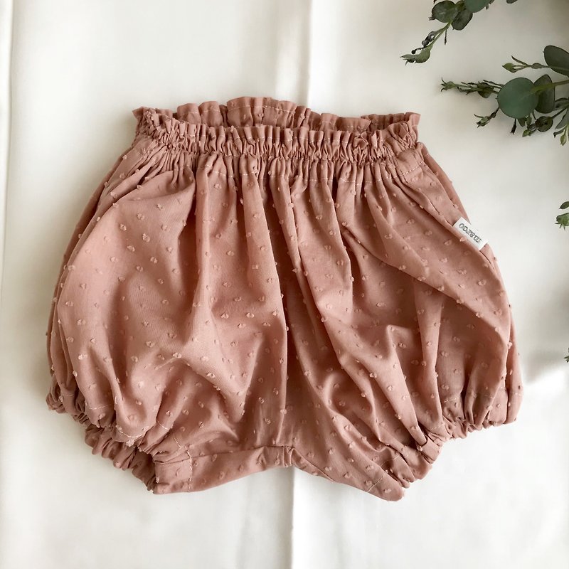 Baby pants (polka dot / salmon pink) - กางเกง - ผ้าฝ้าย/ผ้าลินิน สึชมพู