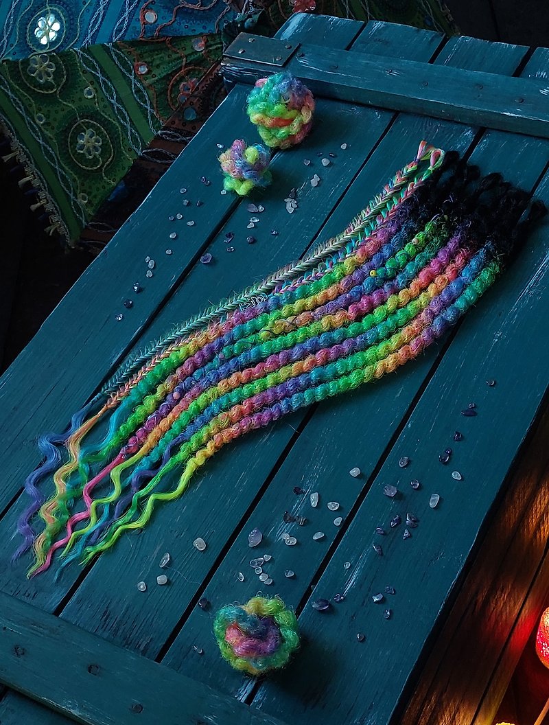 Glitch dreads Soft synthetic dreadlocks SE dreads Clip-ins  Holographic hair - Hair Accessories - Other Materials Multicolor