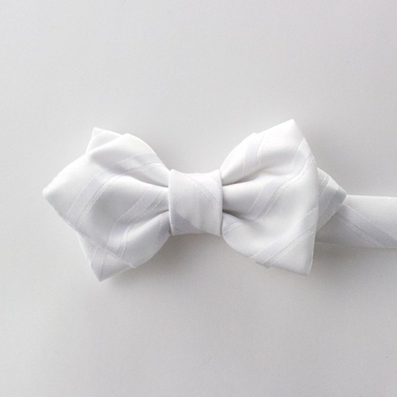 Bowtie (white / Regimental stripes) - Ties & Tie Clips - Other Materials White