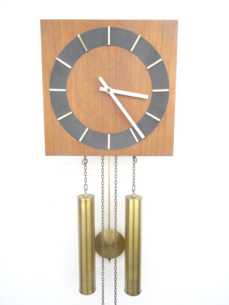 Junghans German Vintage Antique Design Mid Century 8 day Retro Wall Clock - Clocks - Wood Brown