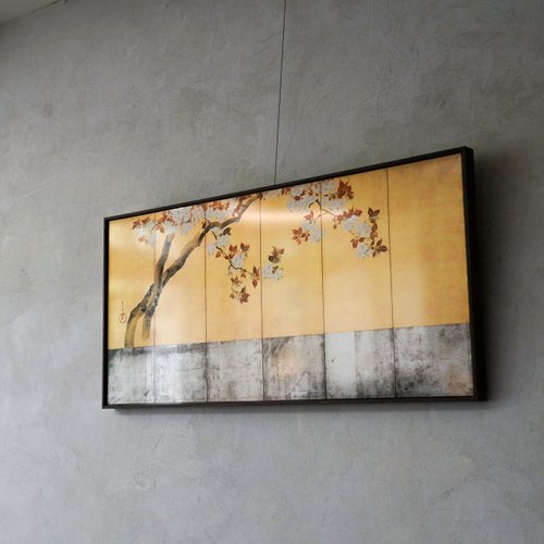酒井抱一『あやめとおしどり』アートポスター 木製額付 約108×68cm 500x0.jpg