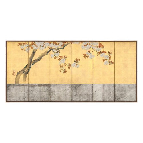 酒井抱一『あやめとおしどり』アートポスター 木製額付 約108×68cm 500x0.jpg